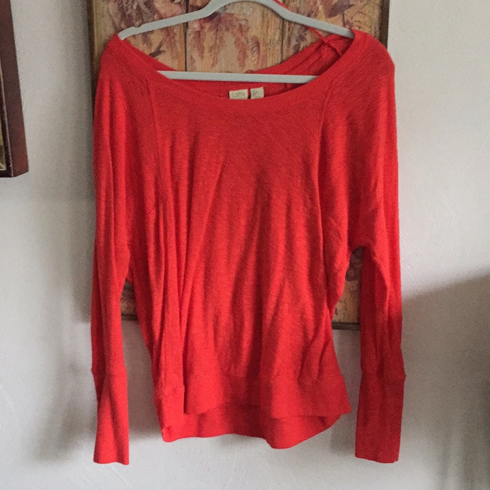 Lucy & Laurel Stretch Red Boho Oversized Top S - image 1